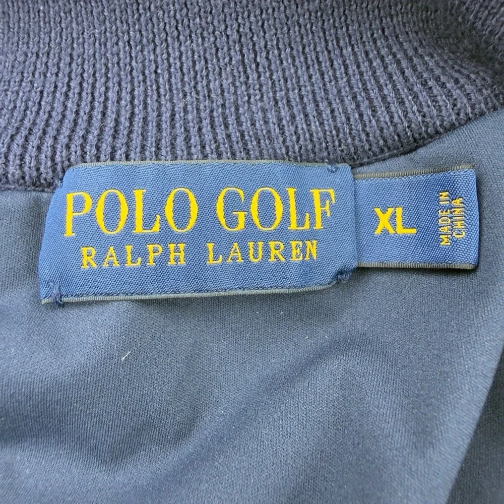 Polo Ralph Lauren Blue w/ Green Large Logo Full Double Zip Sweater Men's Size XL